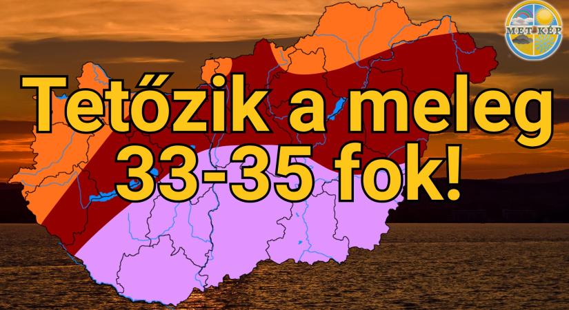 Szerdán tetőzik a meleg: 35 fok is lehet!