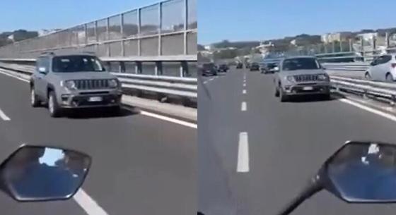 Videó: Tolatva haladt a forgalommal egy autós Olaszországban
