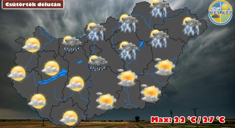 Hidegfront okozhat záporokat, zivatarokat!