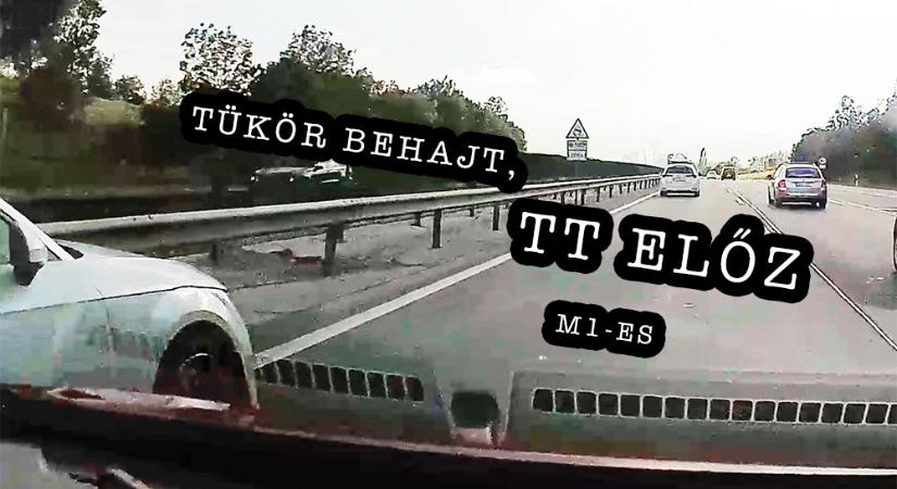 VIDEÓ: A korlát és az autó között préselte át magát az Audi TT sofőrje az M1-esen