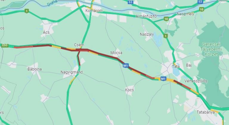Hatalmas a dugó az M1-es autópályán