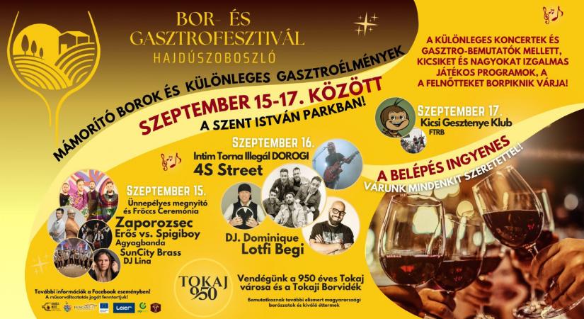 Bor- és Gasztrofesztivál 2023 Hajdúszoboszló – részletes program