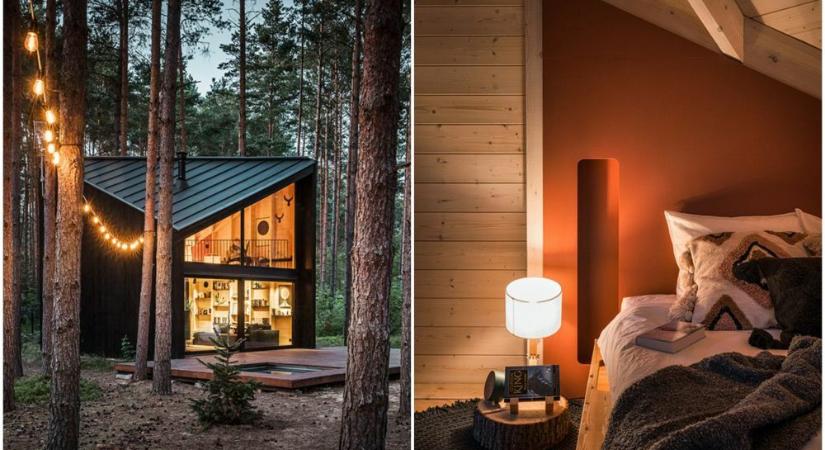 40 m2-es alapterületű csodás erdei házikó Lengyelországból