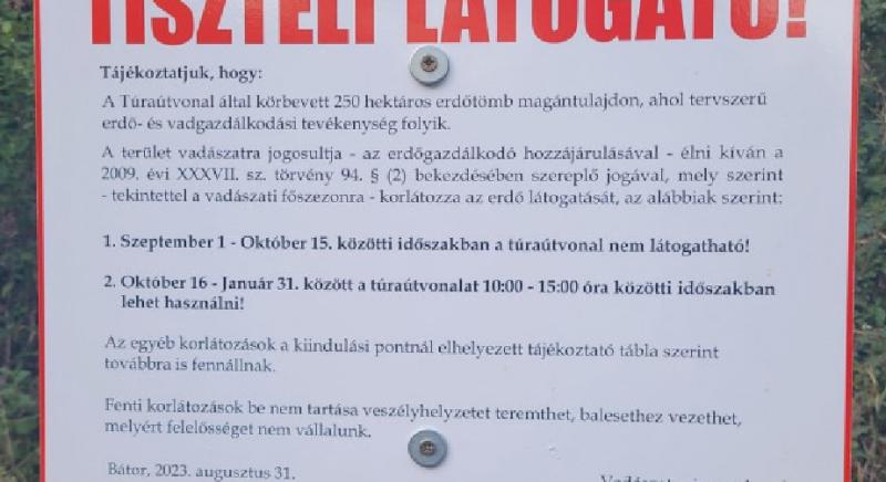 Le akarta zárni a Kéktúra útvonalát egy vadász Bátor mellett