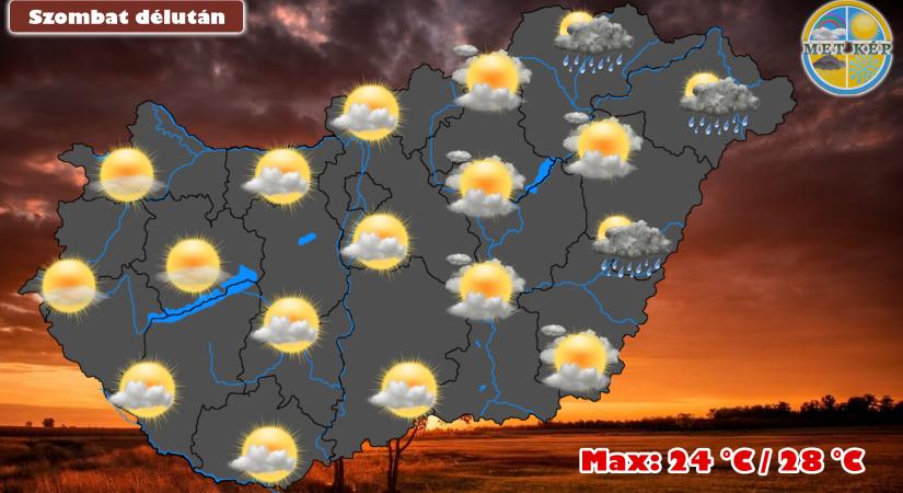 Késő nyárias szombat, keleten lehet záporeső, esetleg zivatar!