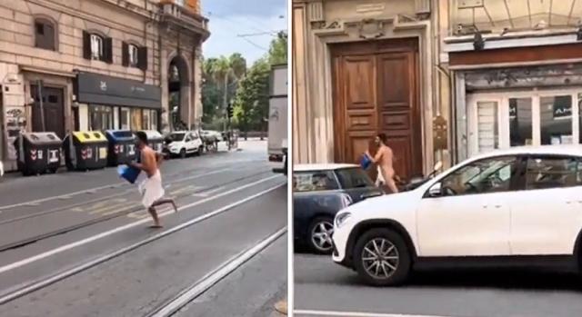 Videón, ahogy pucéran menekült egy hűtlen férfi Róma utcáin