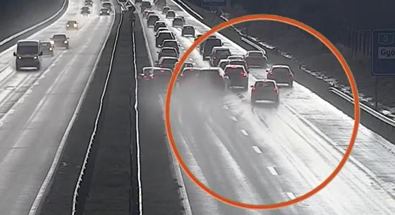Videón az M3-ason kialakult fantomdugó, ami halálos balesettel végződött