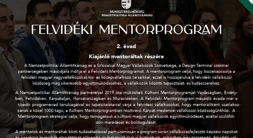 Felvidéki Mentorprogram 2. évad – Jelentkezés mentoráltaknak!