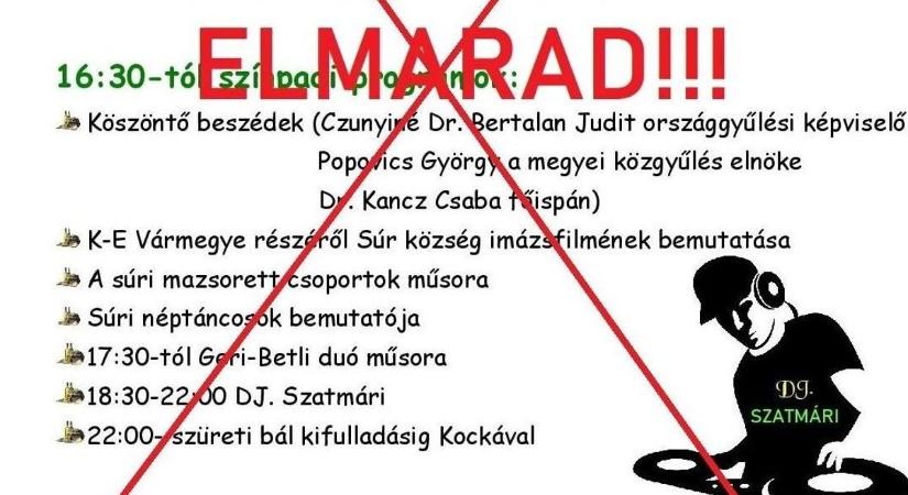 „Nincs idő várni” - a Bakonyalja nagy bulija marad el, DJ. Szatmári sem zenélhet