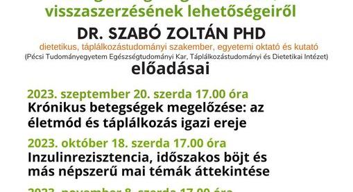 Fonyód: dietetikus kutató tart ingyenes előadásokat