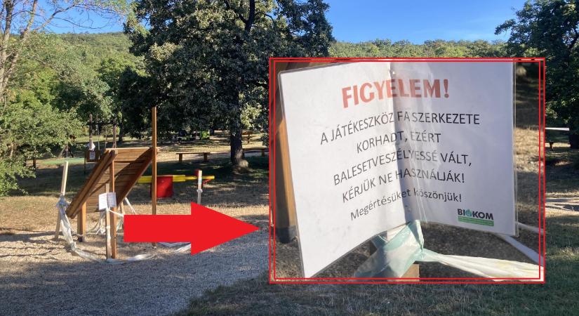 Balesetveszélyessé vált több játék a Mandulásban, mert elrohadtak!