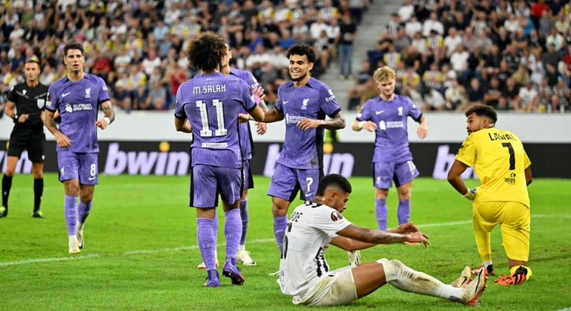 Szoboszlai pályára lépése után percekkel már vezetett, majd győzött is a Liverpool az Európa-ligában
