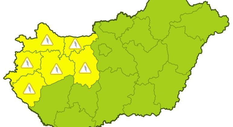 Heves zivatarra, felhőszakadásra és kiadós esőre figyelmeztetnek