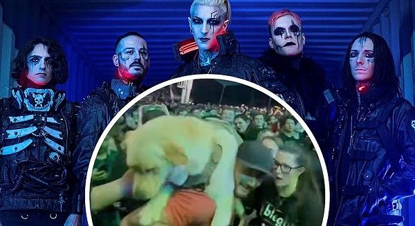 A Motionless In White dobosa nem örült, hogy kutyát vittek a koncertjükre (videó)
