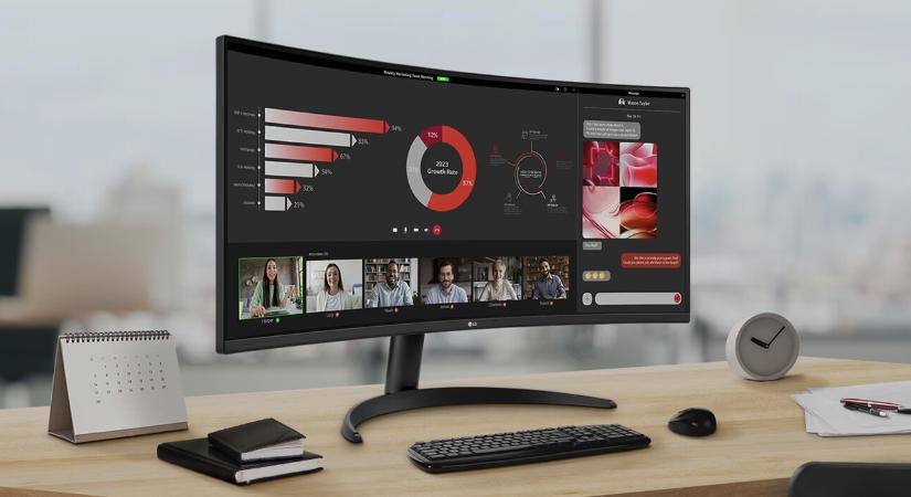 Ívelt monitor a hétköznapokra: LG UltraWide 34WR50QC-B teszt