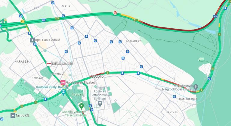 Baleset volt Gödöllőnél, több mint 10 kilométeres a torlódás az M3-as autópályán