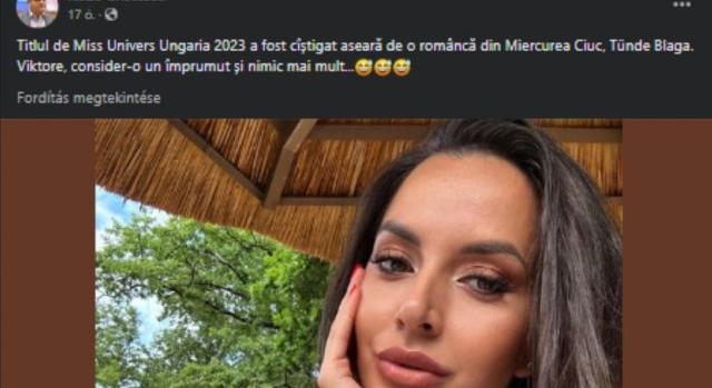 Zavaros posztban szólt be Orbán Viktornak egy román politikus a szépségverseny győztese miatt