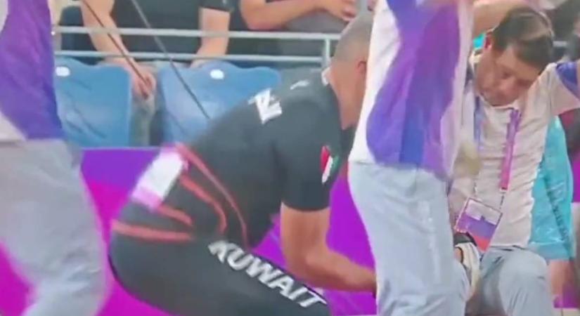 Védőhálót átszakító kalapács törte el egy versenybíró lábát
