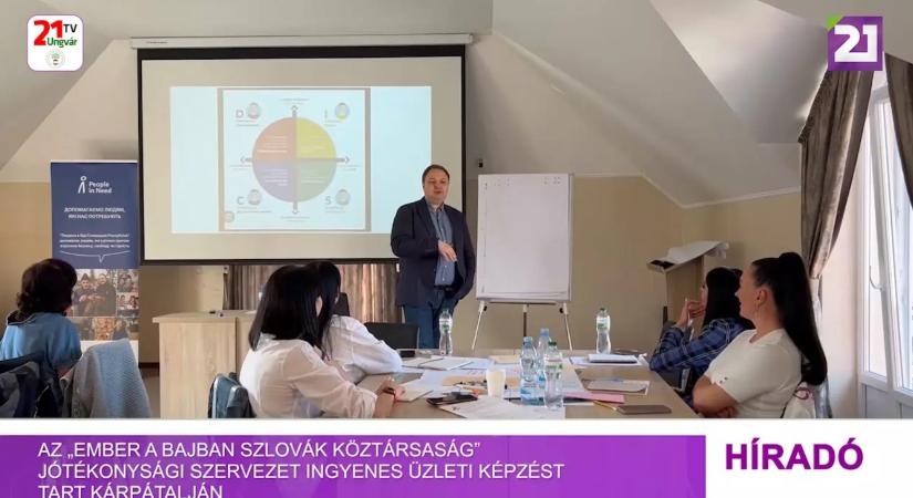 Az „Ember a bajban Szlovák Köztársaság” jótékonysági szervezet ingyenes üzleti képzést tart Kárpátalján (videó)