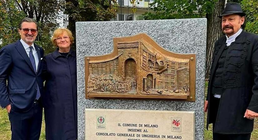 Felavatták a keszthelyi Turi Török Tibor domborművét hétfőn Milánóban