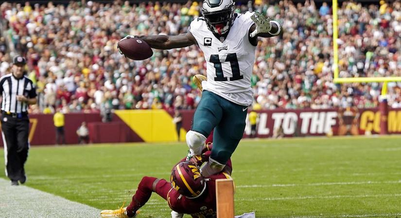 NFL: A. J. Brown ligacsúcsot döntött, az Eagles nagy csatában verte a Commanderst