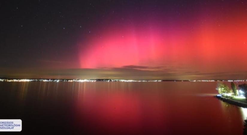 Látványos sarki fény tombolt a Balatonnál