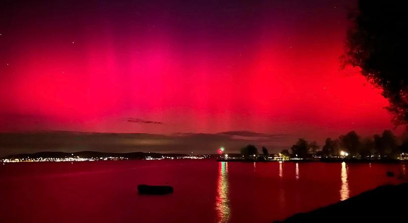 Rendkívül erős sarki fényt lehetett látni a Balatonnál (FOTÓK)