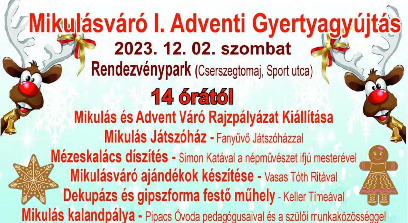 Mikulás ünnepség és gyertyagyújtás 2023 Cserszegtomaj