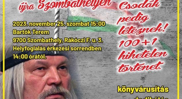 Prof. dr. Papp Lajos újra Szombathelyen - Előadás és könyvárusítás a Bartók Teremben (nov. 25.)