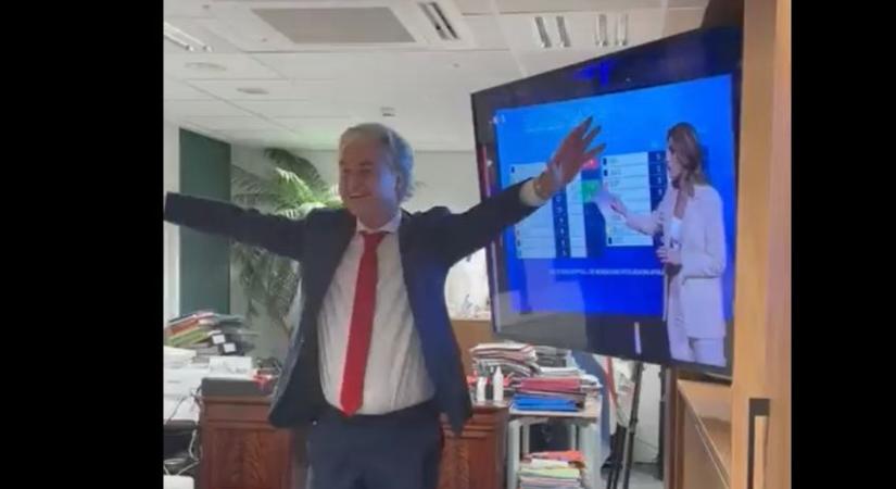 A holland szélsőjobbos Geert Wilders így örült a Szabadságpárt sikerének  VIDEÓ