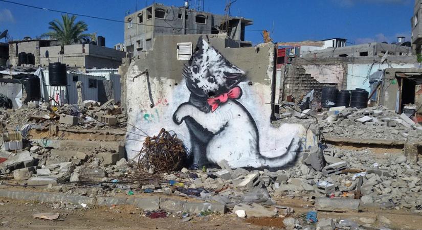 Banksy gázai rajzai megmutatják a rombolás mértékét