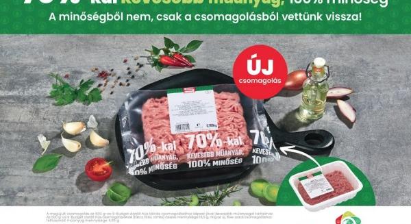 70%-kal kevesebb műanyag a SPAR népszerű S-BUDGET sertés darált húsának csomagolásában