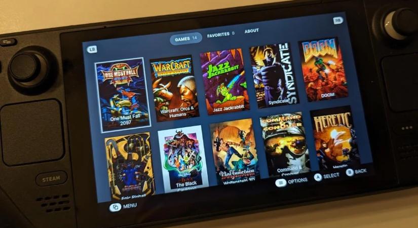 DOS_deck projektben manifesztálódik a Steam Deck kijelzőjén az MS-DOS korszak