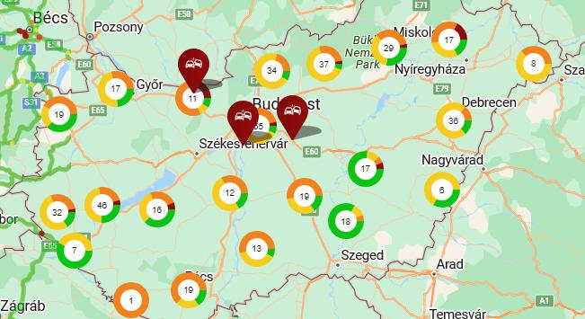 Baleset az M4-es autópályán