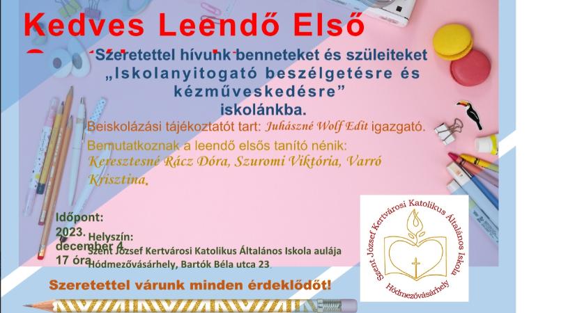 Iskolanyitogató beszélgetés lesz a kertvárosiban