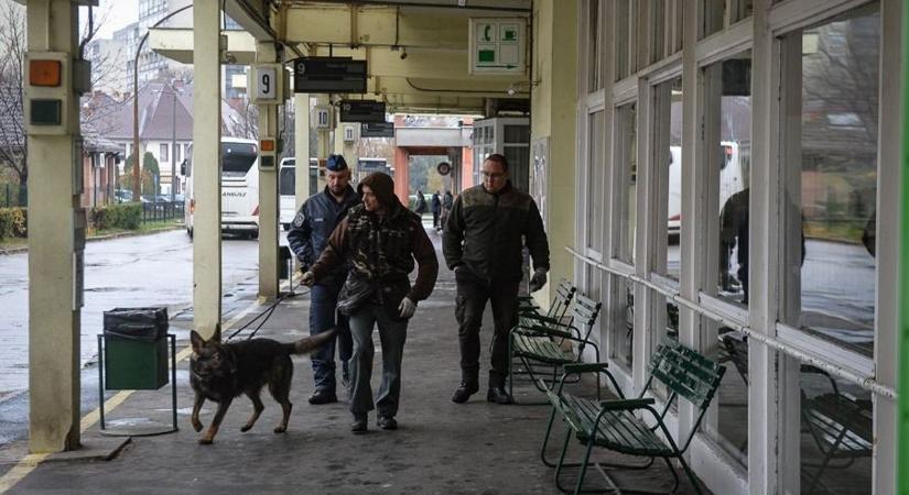 Ellepték a kutyás rendőrök a gyöngyösi buszpályaudvart  fotók