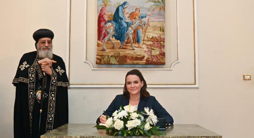 Novák Katalin elmondta a kopt pápának, milyen fontos a béke