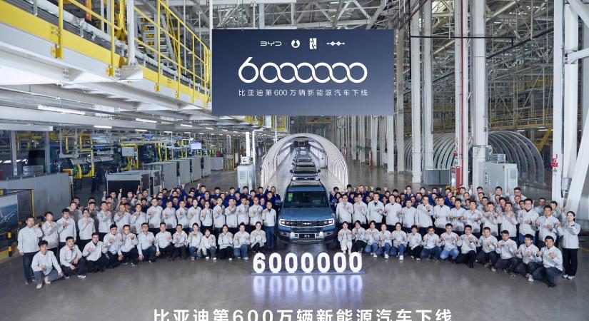 Legyártották a hatmilliomodik BYD plug-in és villanyautót