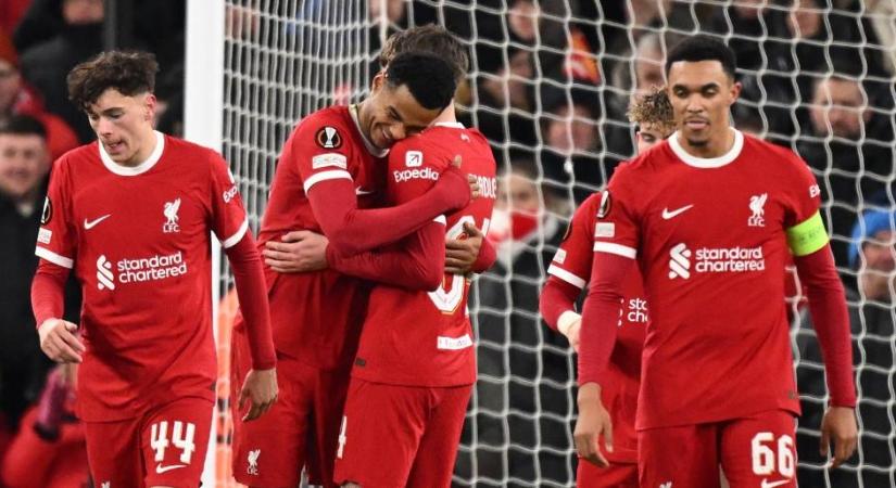 Szoboszlait pihentette Klopp, a Liverpool kiütéssel jutott tovább az Európa-ligában