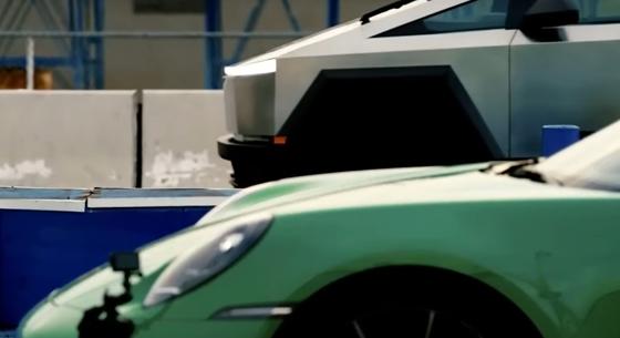 Az új Tesla pickup Porsche 911-et trélerezve is legyorsul egy Porsche 911-et – videó