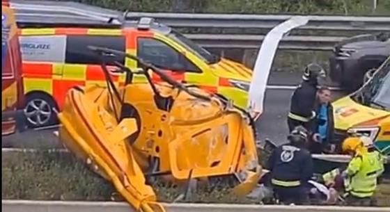 Autópályára zuhant egy helikopter Madridban – videó