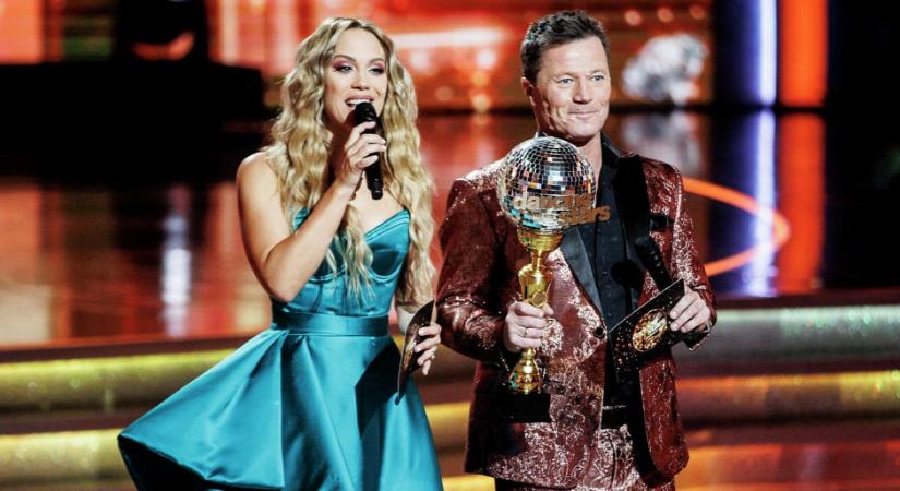 Tóth Vera a TV2 stúdiójában drukkol Krausz Gábornak - kép