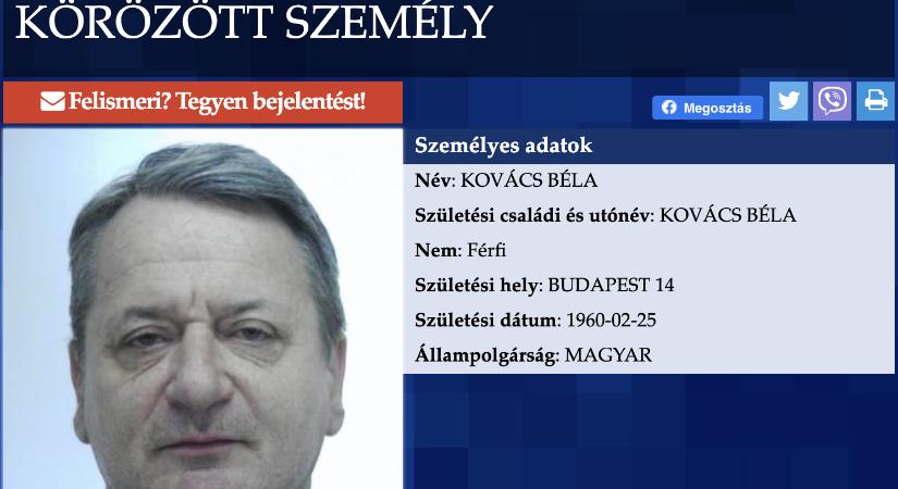 Újabb elfogatóparancsot adtak ki a kémkedésért elítélt, volt jobbikos Kovács Béla ellen