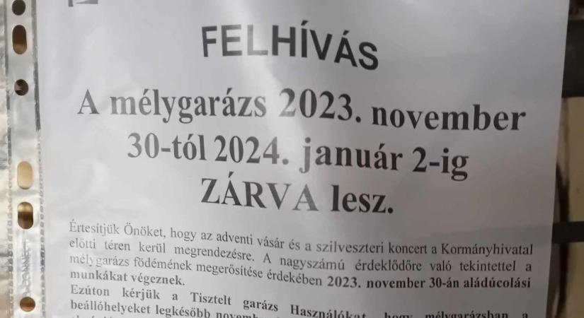 Kiderült, miért zárták le a nagyközönség elől a győri Jókai Parkolóházat