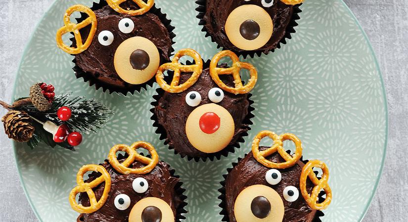 Cuki, házi készítésű finomság Mikulásra: meggyes-csokoládés rénszarvasmuffin
