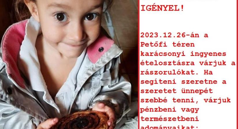 Szegények karácsonya Debrecenben: várják az adományokat