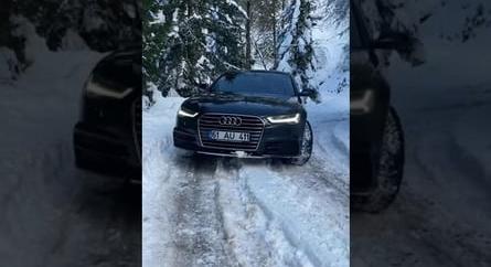 Simán felment az A6-os Quattro Audi a havas úton