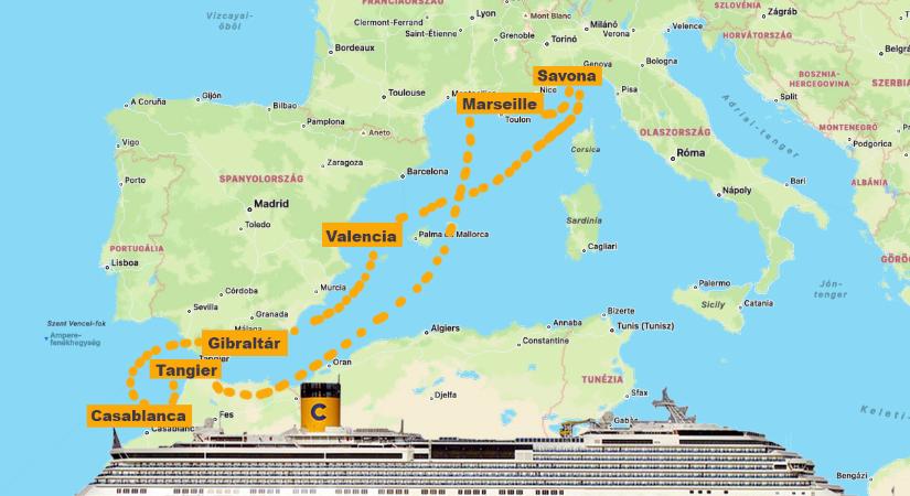 Tíz napos Nyugat-mediterrán hajóút teljes ellátással 294.990 Ft-ért!