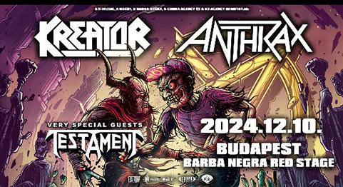 Thrash metal extravaganza: jön a Kreator, az Anthrax és a Testament!