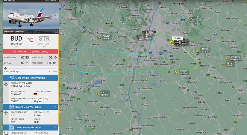 Madárral ütközött és visszafordult Budapestre a Eurowings repülőgépe